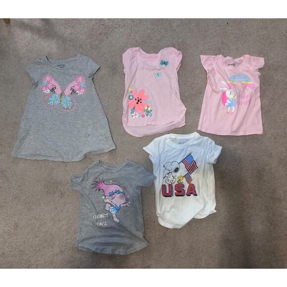 Jumping Beans Girls Lot Size 4T – 5 Short Sleeve Graphic Tees45 - Picture 2 of 2